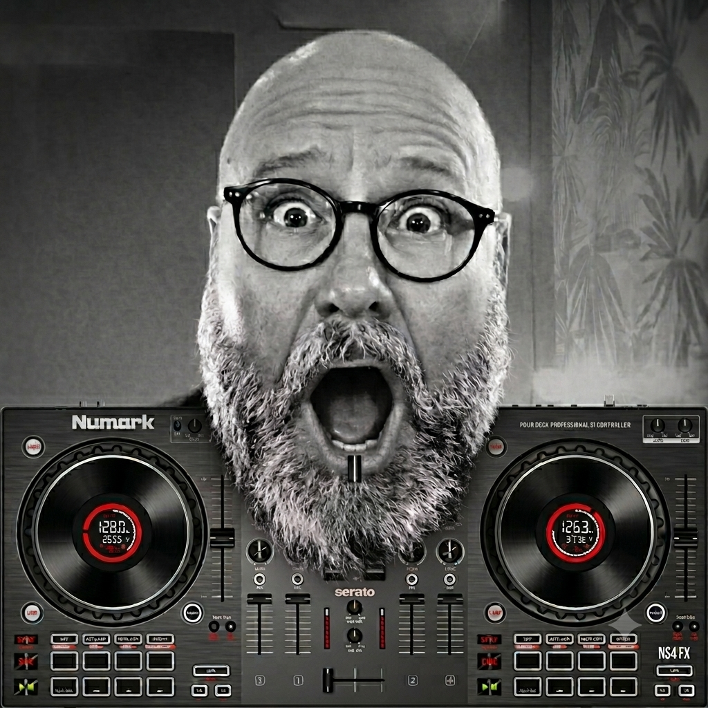 fdaj13 aux commandes de sa table de mixage lors d’une soirée DJ